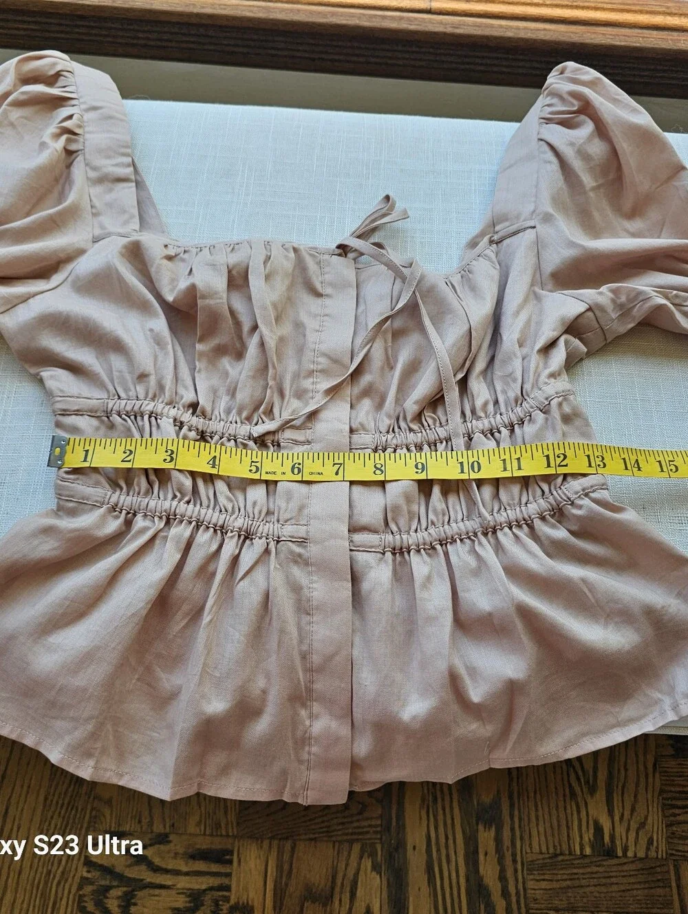 New! J. Crew Sz 8 Cinched-waist Top in Cream Herringbone Cotton NWT